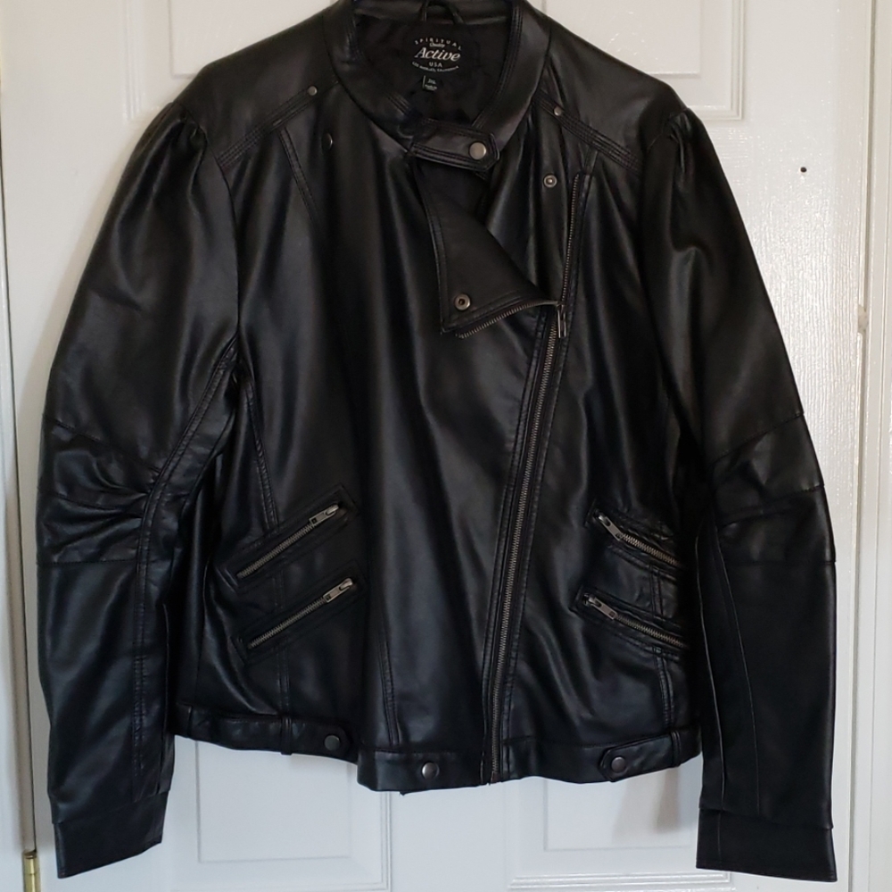Leather (vegan) Moto jacket - 3X NWOT